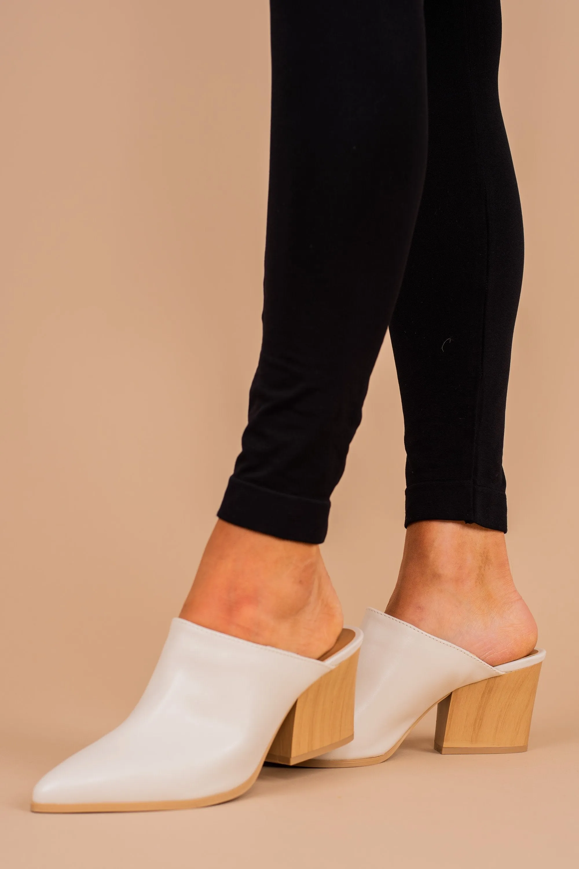 Sorry Not Sorry Off White Heeled Mules