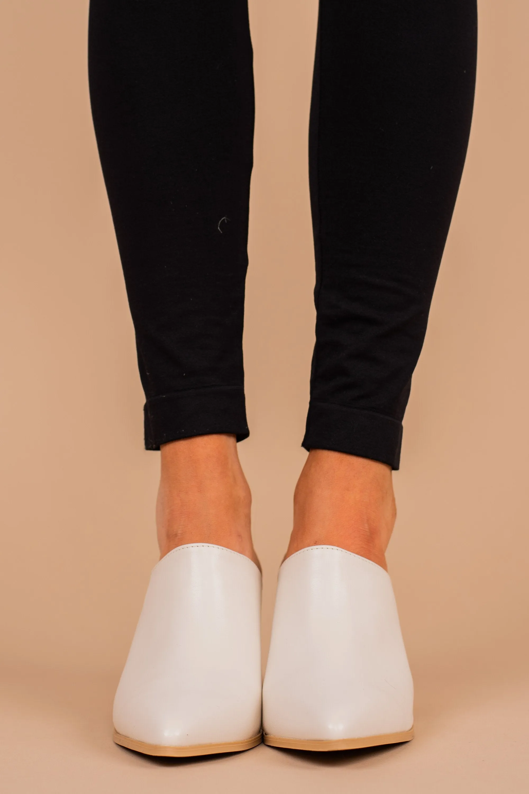Sorry Not Sorry Off White Heeled Mules