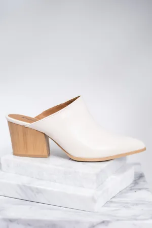 Sorry Not Sorry Off White Heeled Mules