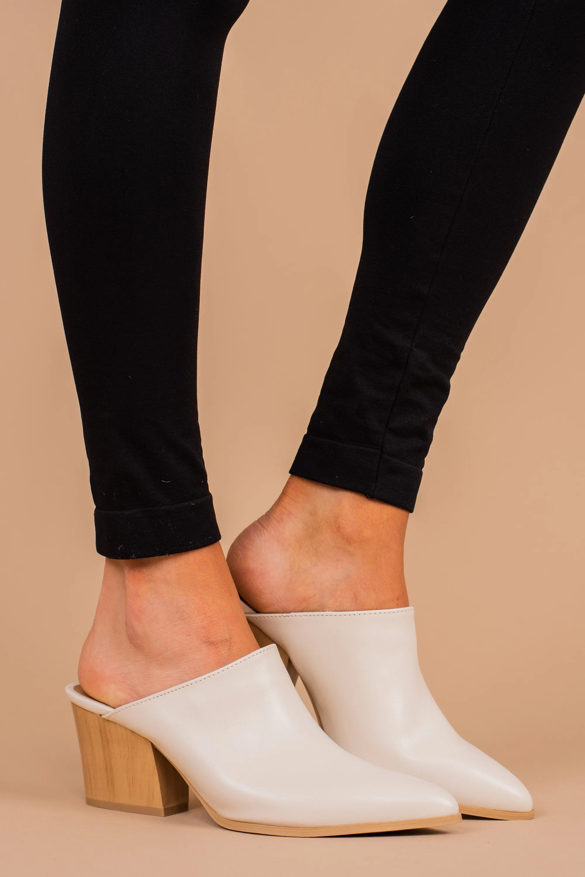 Sorry Not Sorry Off White Heeled Mules