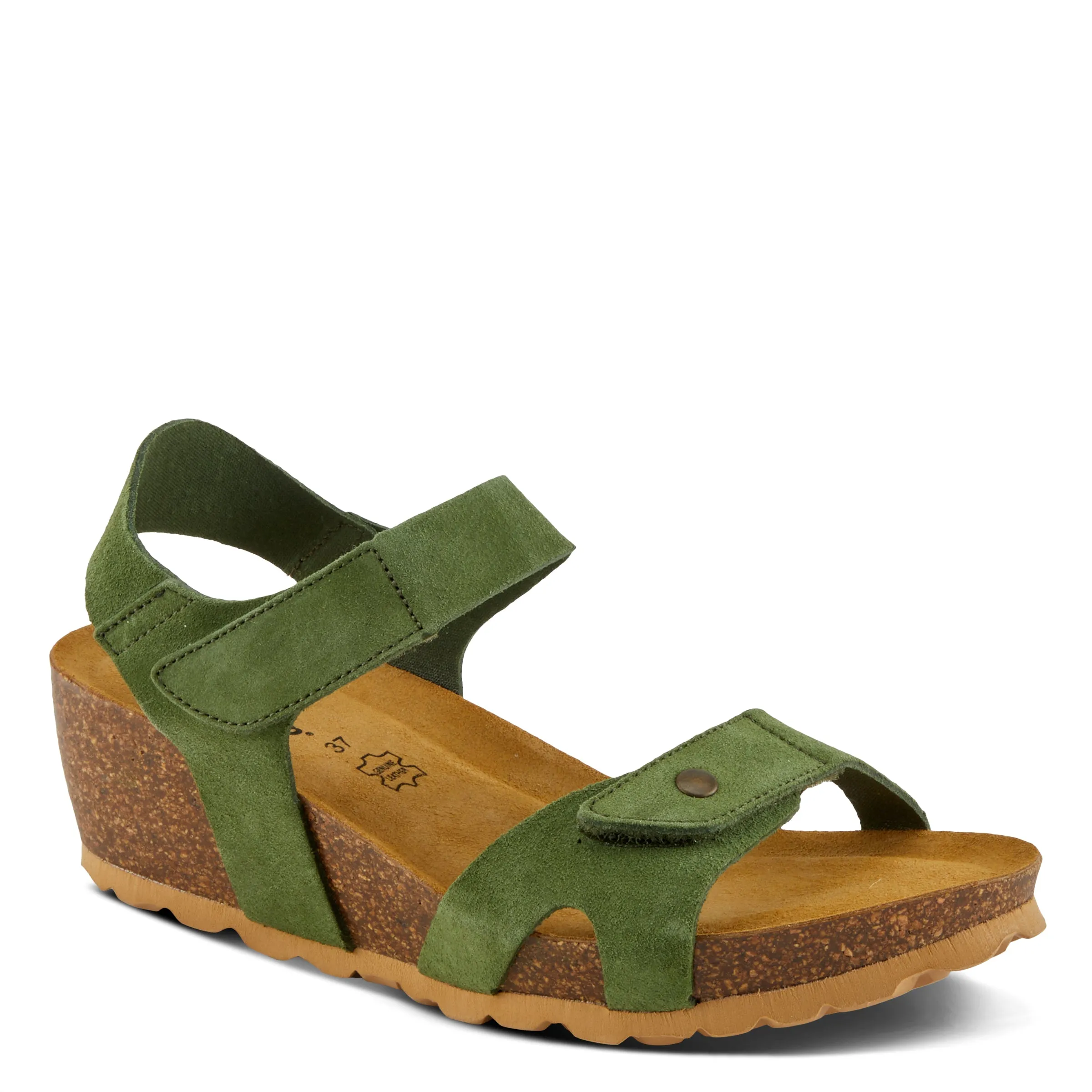 Spring Step Shoes Babybell Women’s Suede Wedge Sandals 2" Heel