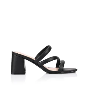 Stallone Block Heel Mules - Black