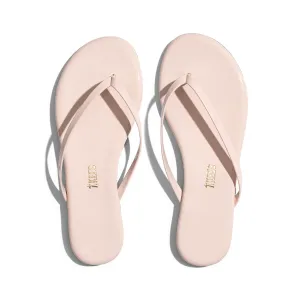 Tkees Lily glosses flip-flops from brazilian leather in Whipped Cream