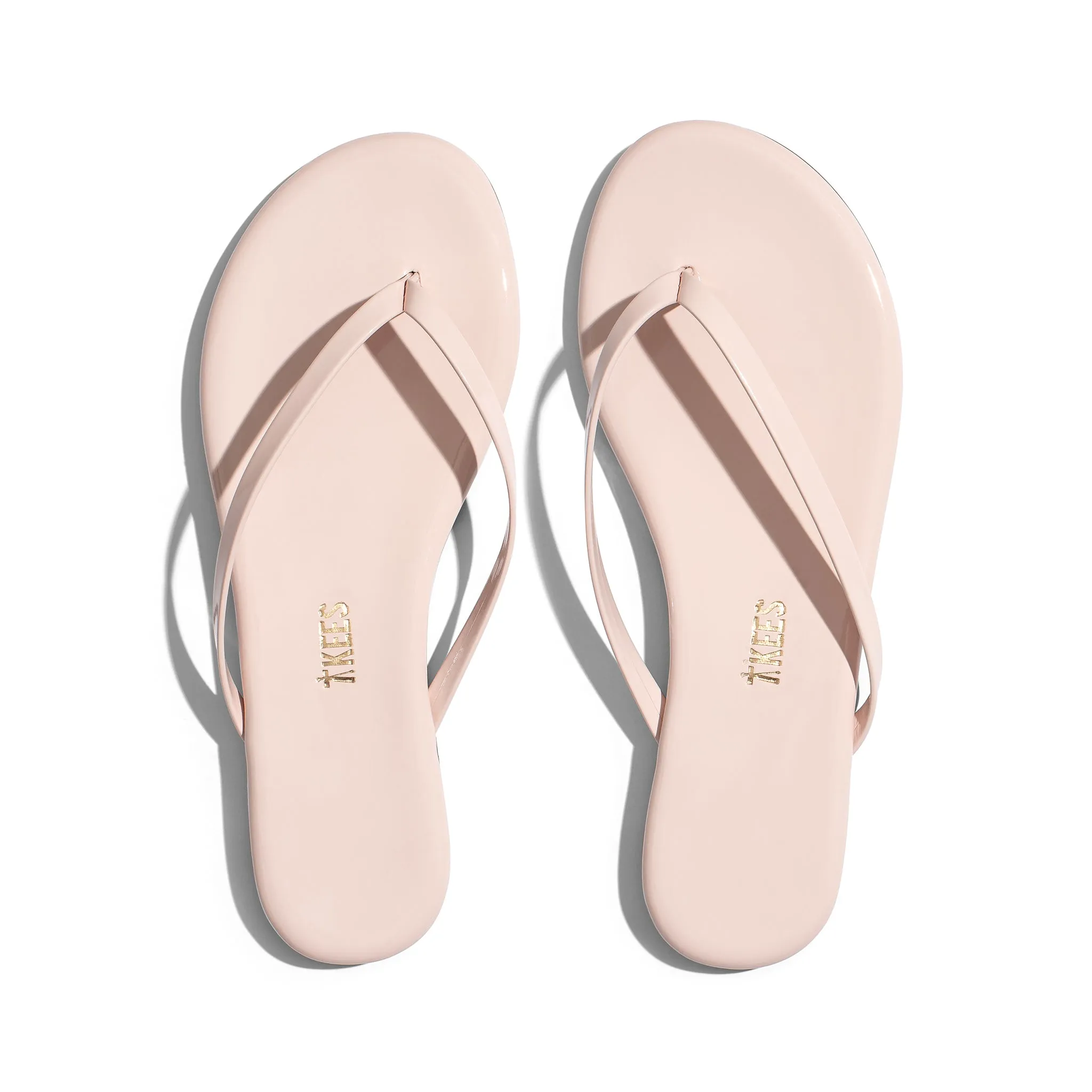 Tkees Lily glosses flip-flops from brazilian leather in Whipped Cream