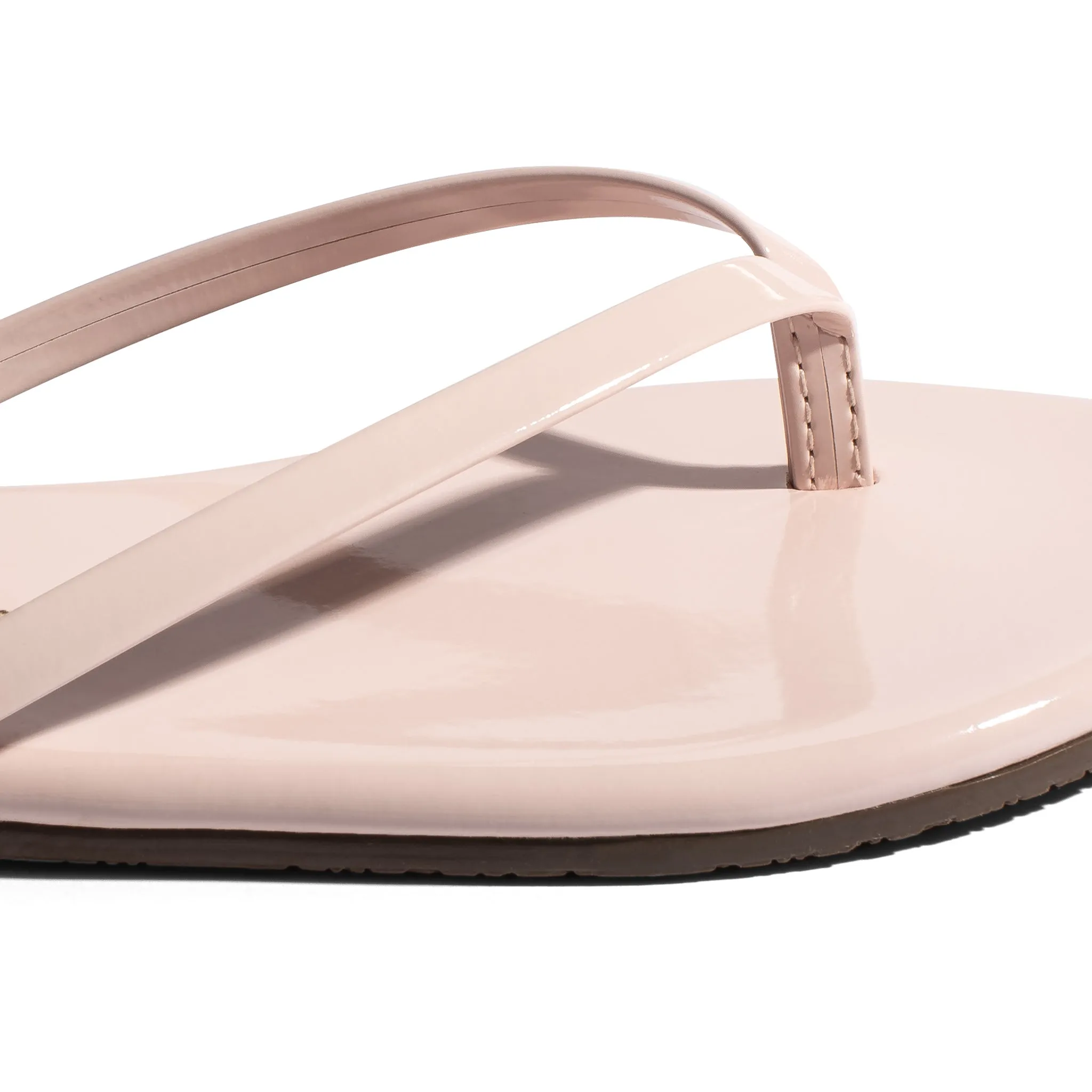 Tkees Lily glosses flip-flops from brazilian leather in Whipped Cream