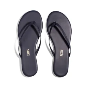 Tkees Lily liners flip-flops from brazilian leather in Black