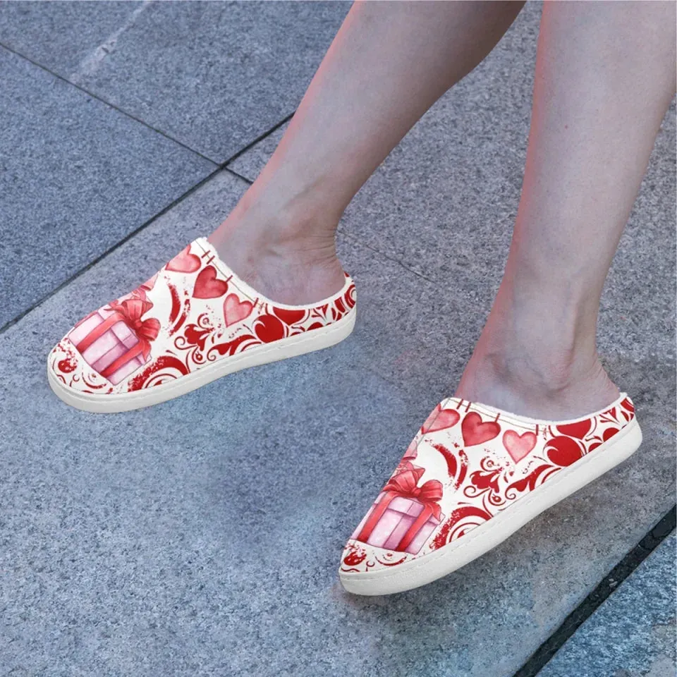 Unique Gift,Personalized Love Collection Indoor Slipper, Custom Warm Fur Slipper, Gift for Valentine's Day