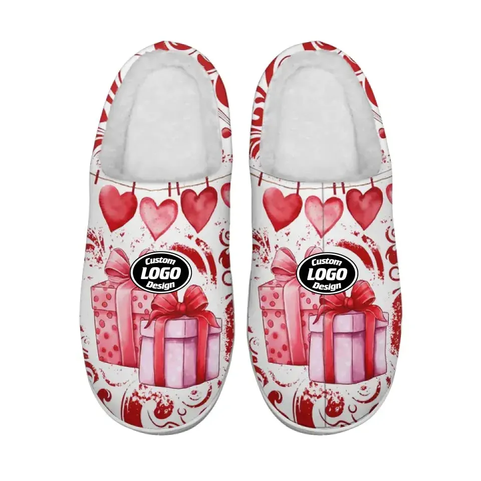 Unique Gift,Personalized Love Collection Indoor Slipper, Custom Warm Fur Slipper, Gift for Valentine's Day