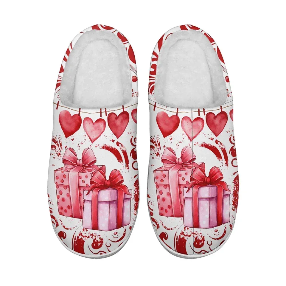 Unique Gift,Personalized Love Collection Indoor Slipper, Custom Warm Fur Slipper, Gift for Valentine's Day