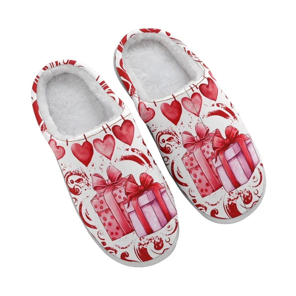 Unique Gift,Personalized Love Collection Indoor Slipper, Custom Warm Fur Slipper, Gift for Valentine's Day