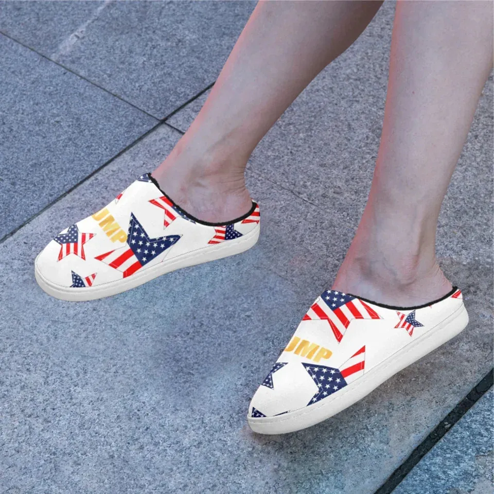 Unique Gift,Personalized Patriotic Trump Slippers, Custom  Cozy Indoor Slipper, Supporter's Comfy Indoor Slipper