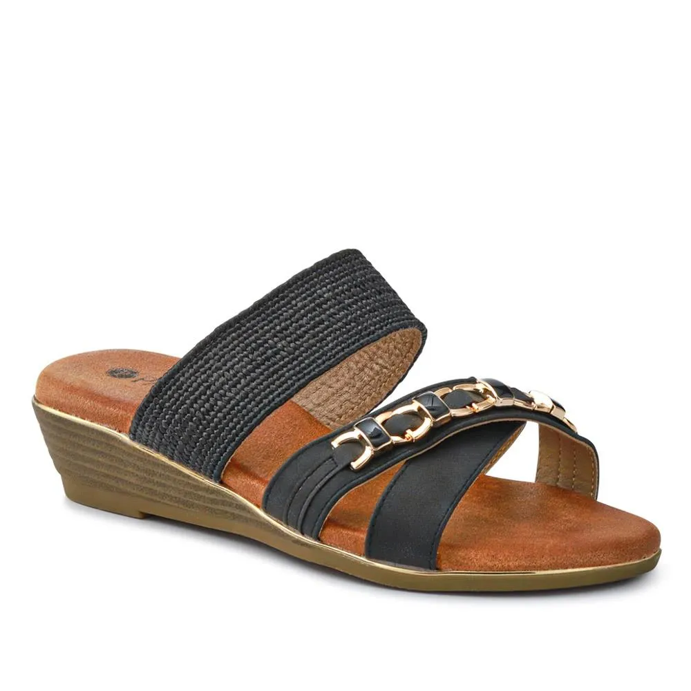 Wedge-Heeled Slip-On Mules - BAIZH41009 / 327 283