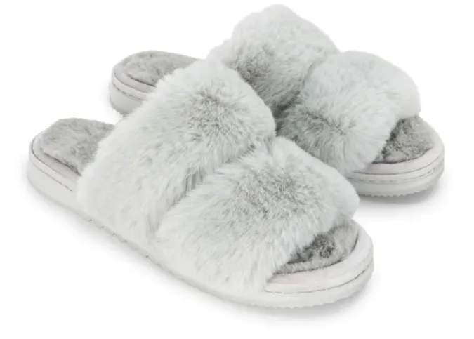 WOMENS ALL DAY FAUX FUR SLIDE SLIPPER L-9115-100