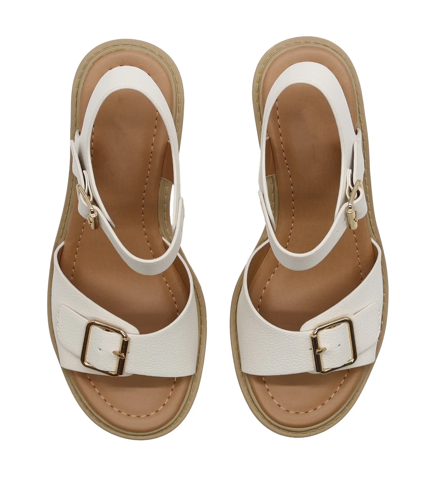 Women's Low Heel Platform Sandal with Adjustable Strap