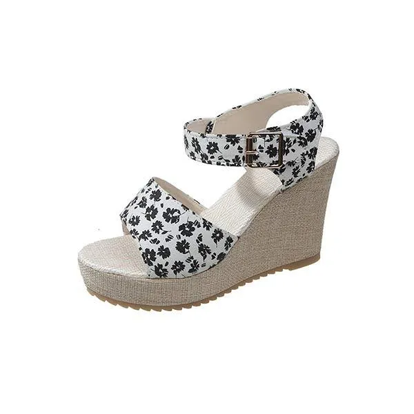 Women's Wedge Sandals with Soft Velvet-Like Finish 80325786C